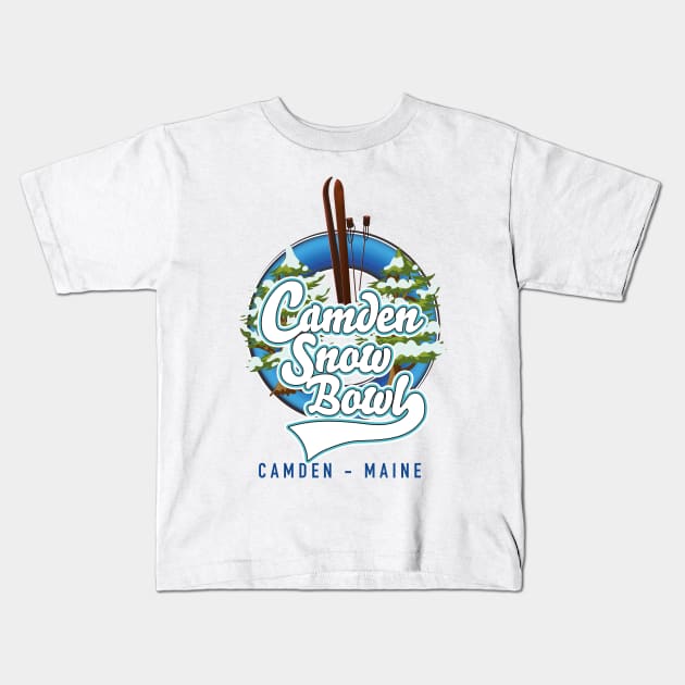 Camden Snow Bowl ski logo Kids T-Shirt by nickemporium1